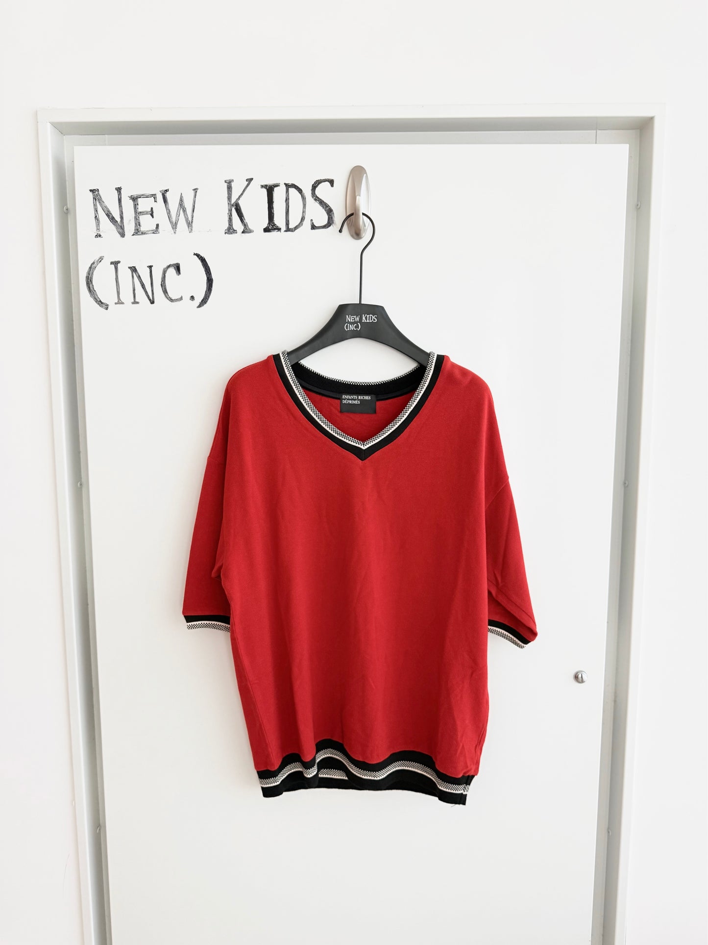 Enfants Riches Deprimes Checkered V Neck T Shirt