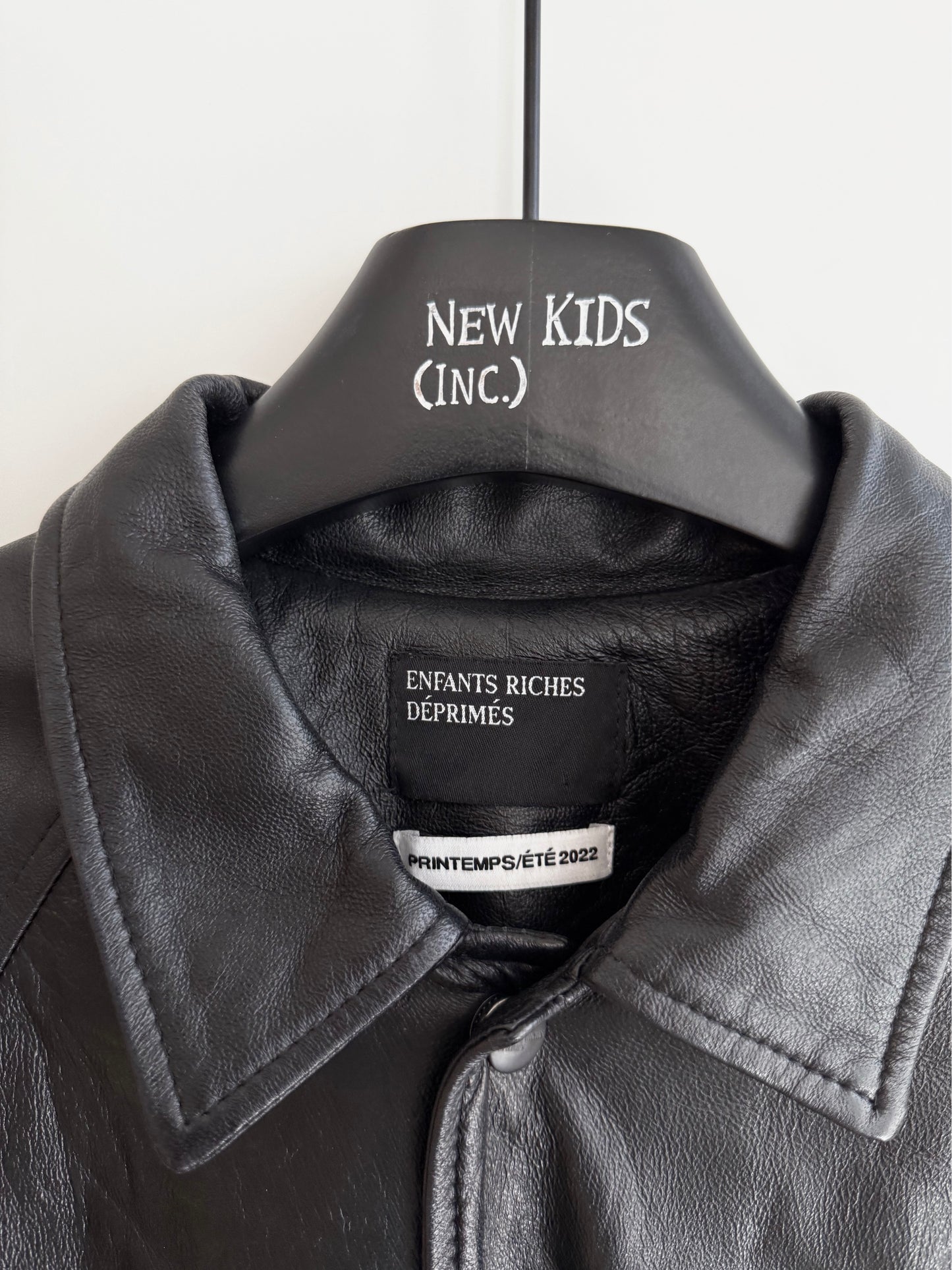 Enfants Riches Deprimes Leather Logo Tracker Jacket