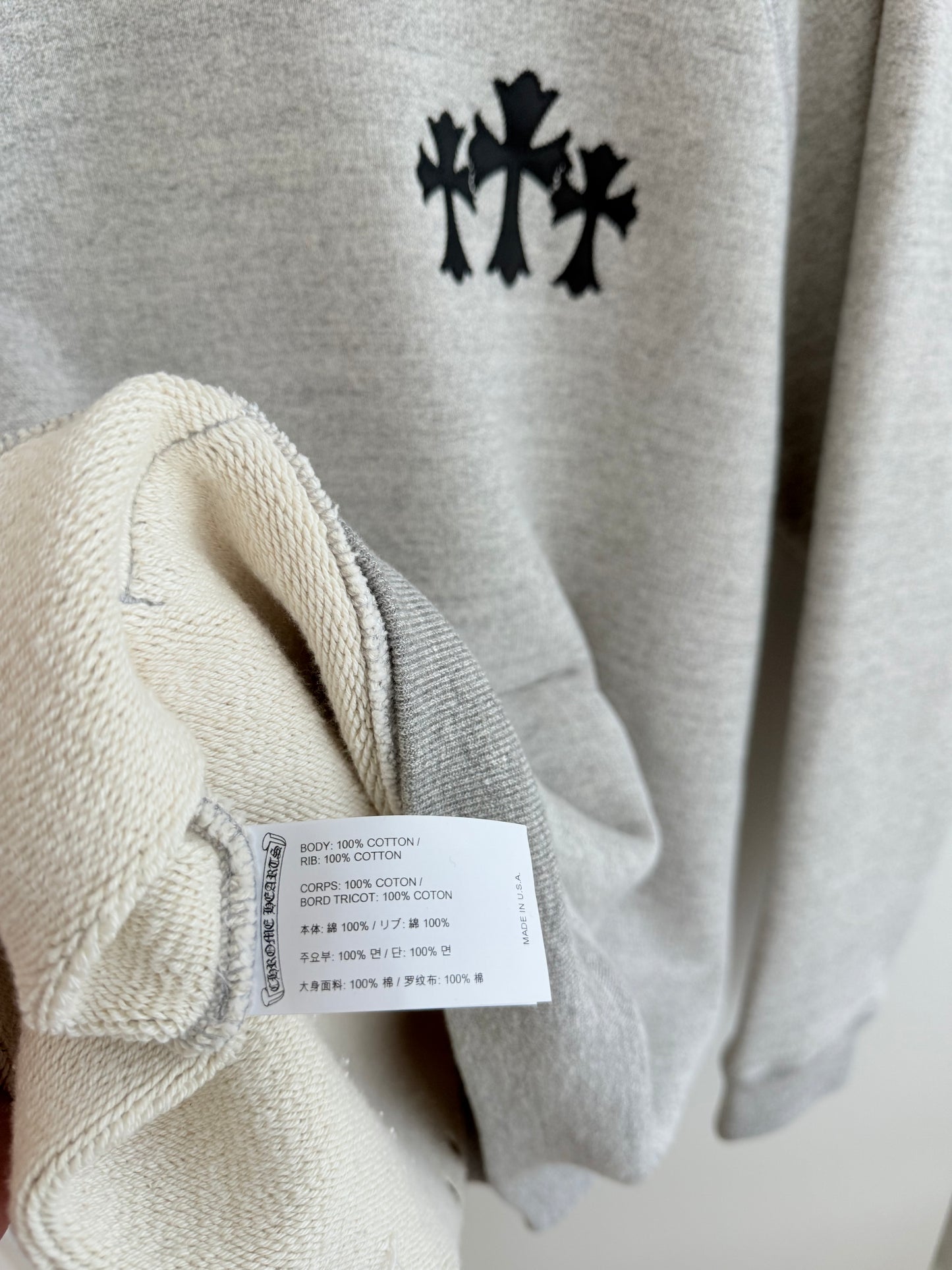 Chrome Hearts triple Cross Patched Hoodie