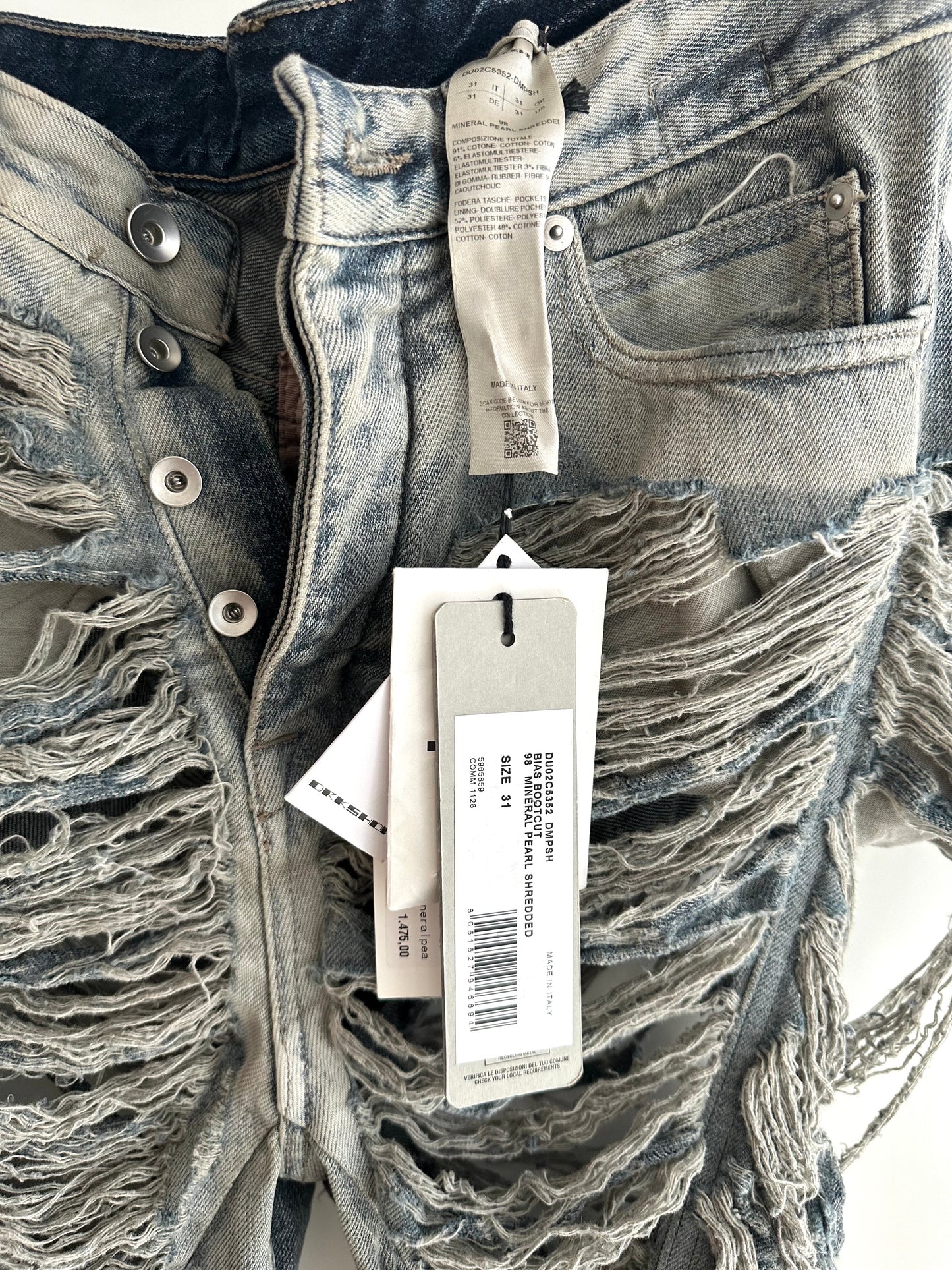 Rick Owens Drkshdw Damaged Jeans