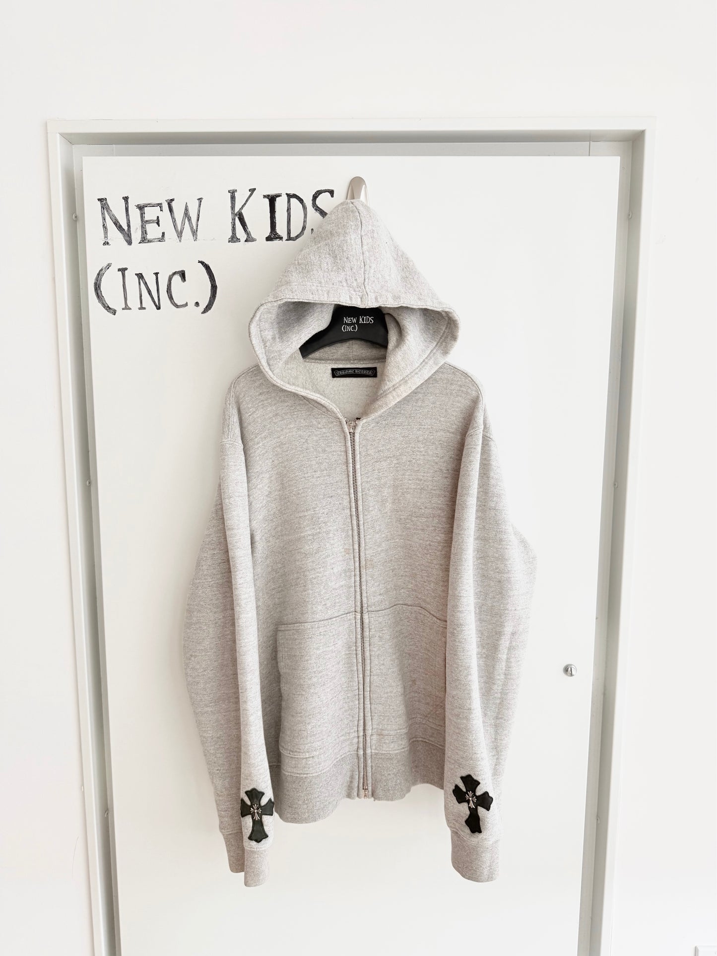 Chrome Hearts Cross Patched Sliver Zip up Hoodie