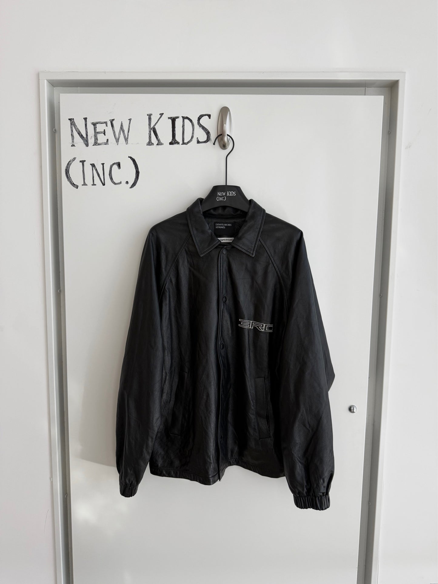 Enfants Riches Deprimes Leather Logo Tracker Jacket