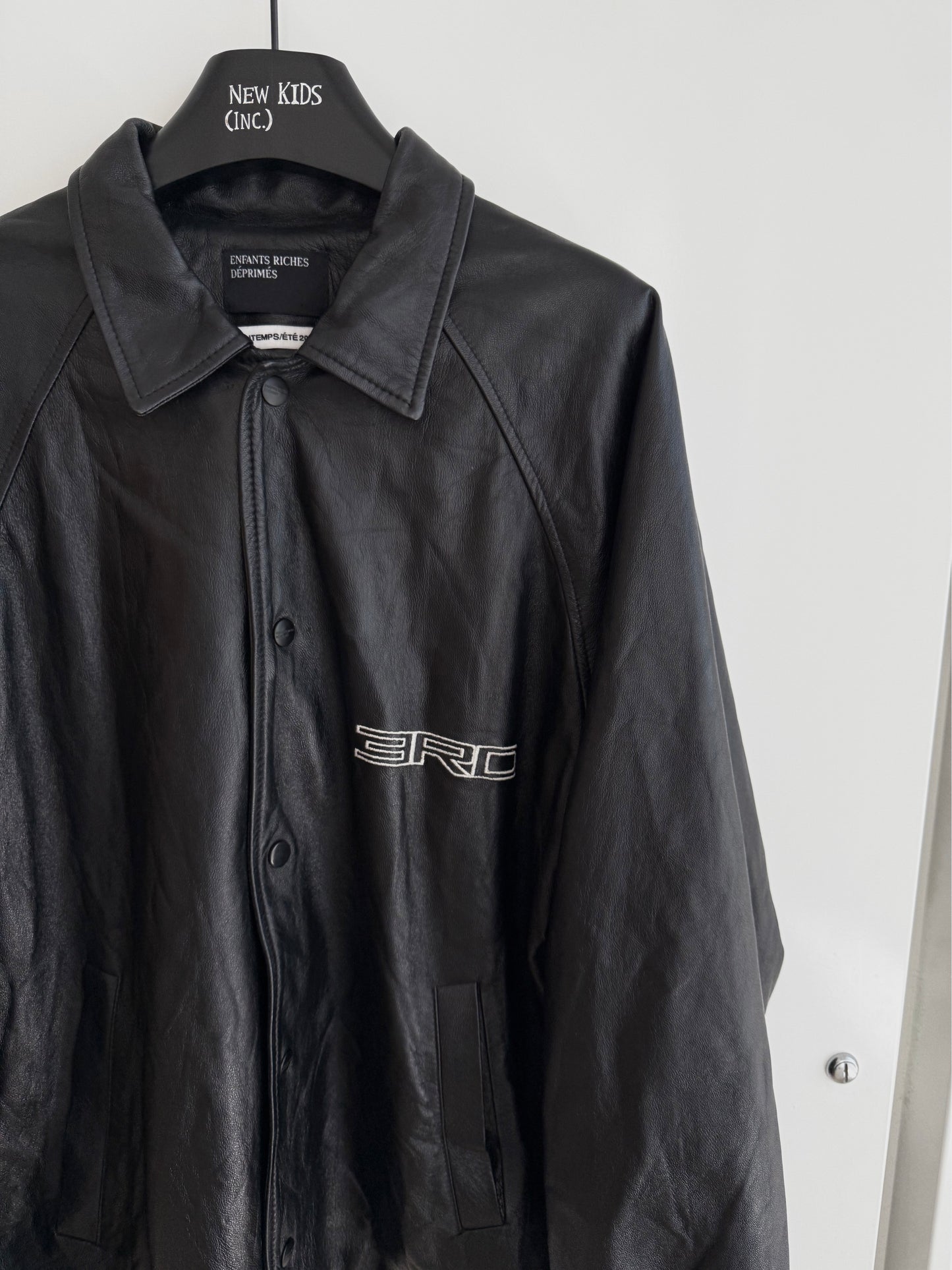 Enfants Riches Deprimes Leather Logo Tracker Jacket