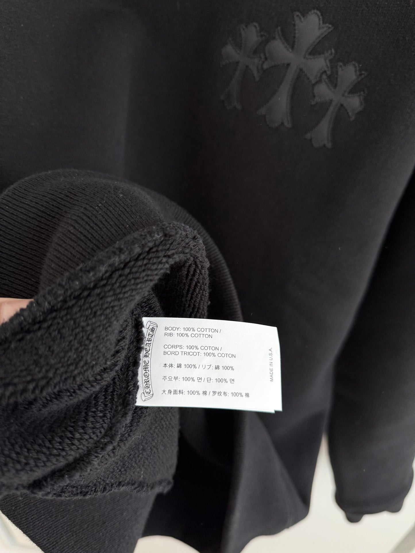 Chrome Hearts Triple Cross Patched Crewneck