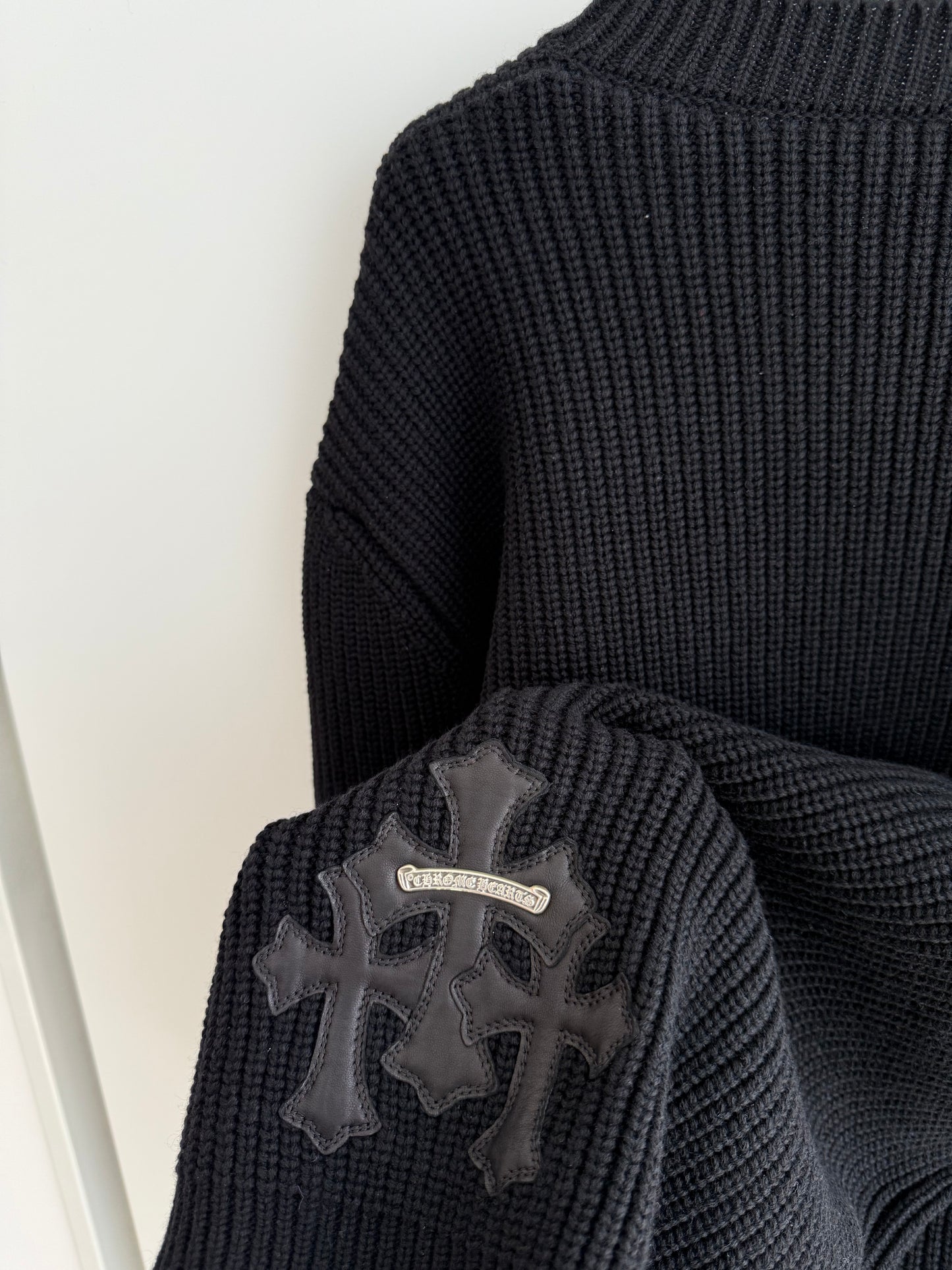 Chrome Hearts Triple Cross Patch Knit Sweater