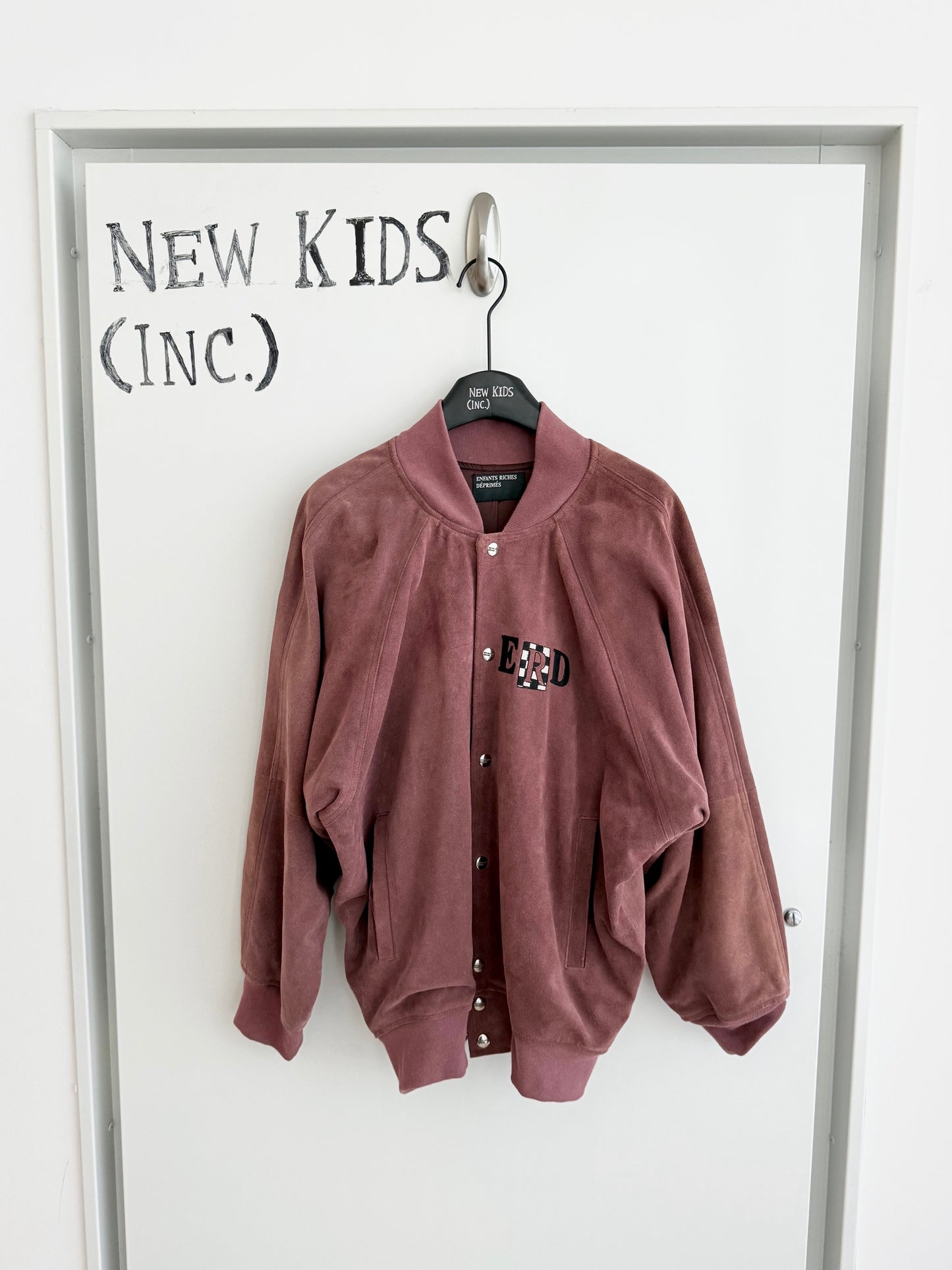 Enfants Riches Deprimes RED Suede Embroidery Bomber Jacket