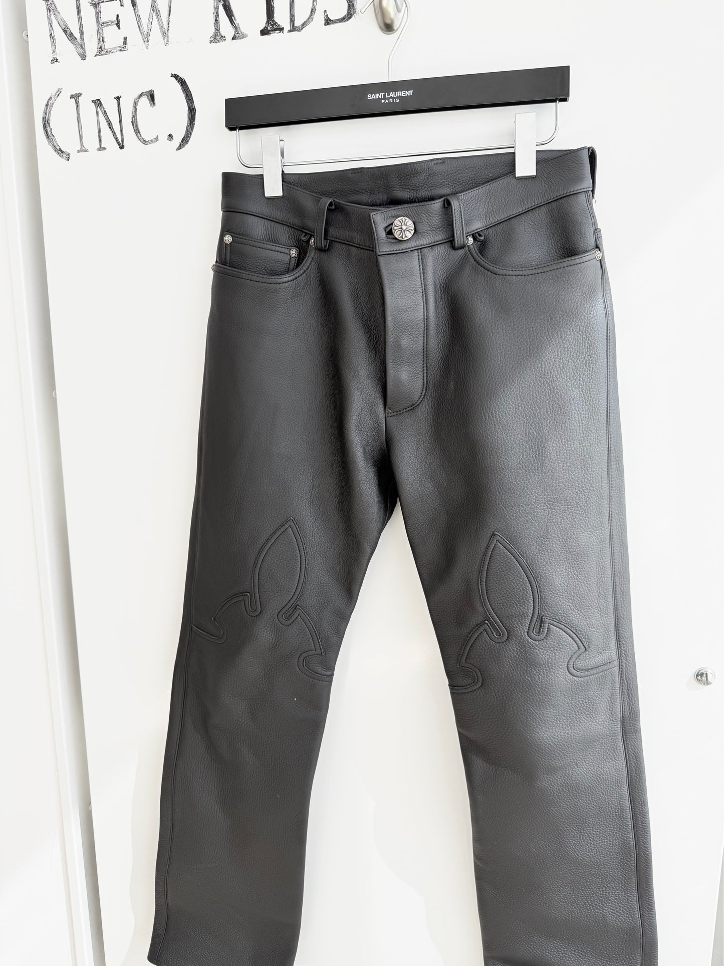 Chorme Hearts Fleur Leather Pants