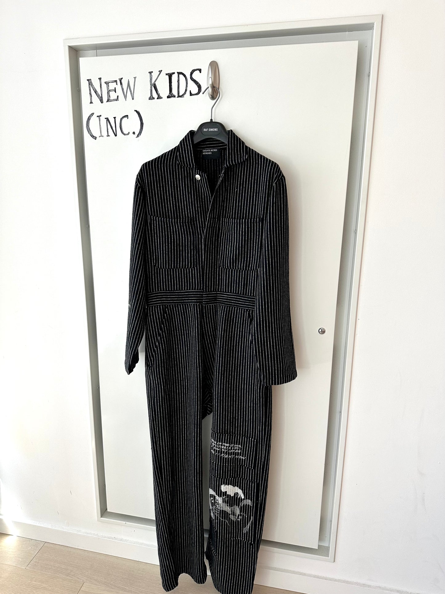 Enfants Riches Deprimes Striped Patched Jumpsuit