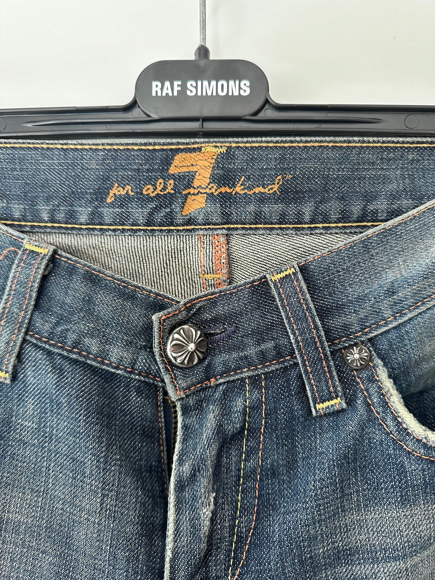 Chrome Hearts x 7Jeans Cross Patched Jeans