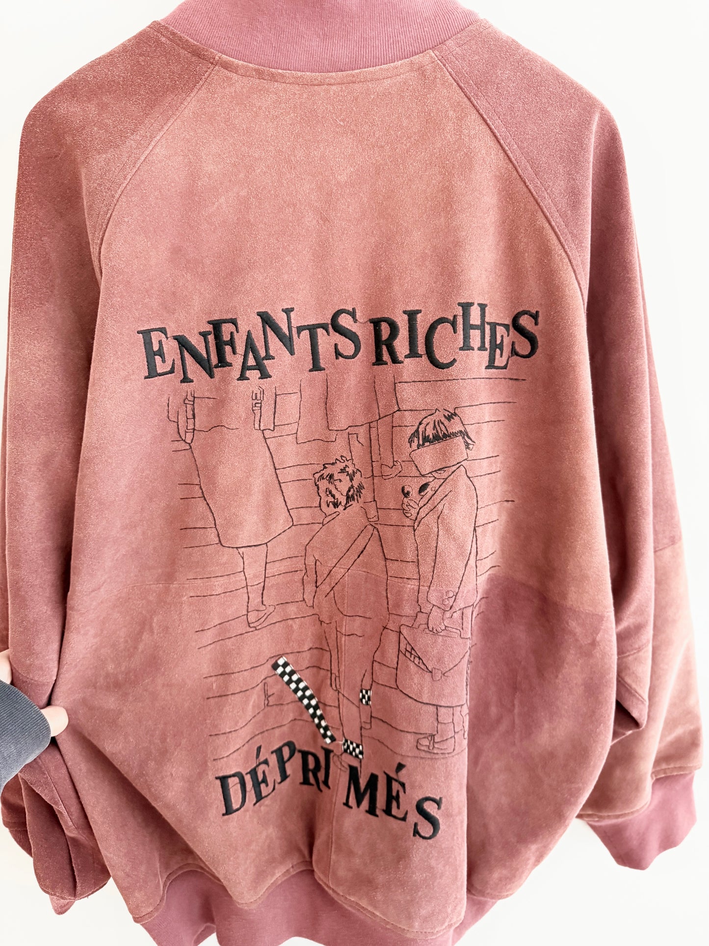 Enfants Riches Deprimes RED Suede Embroidery Bomber Jacket