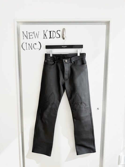 Chorme Hearts Fleur Leather Pants