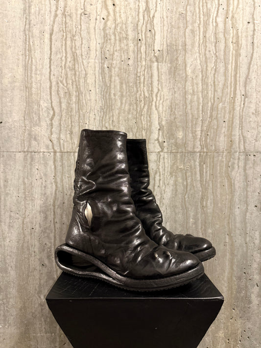 Carol Christian Poell Titanium U-Sole Boots (Waxed Black)