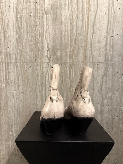 Enfants Riches Deprimes Rose Metal Tip Midnight Cowboy Boots White