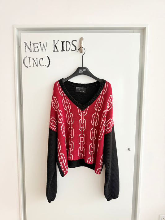 Enfants Riches Deprimes Loro Piana Red Chain Sweater Knit