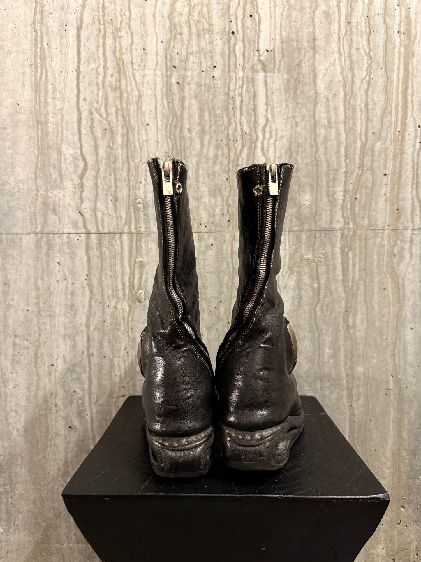 Carol Christian Poell Titanium U-Sole Boots(Waxed Black)